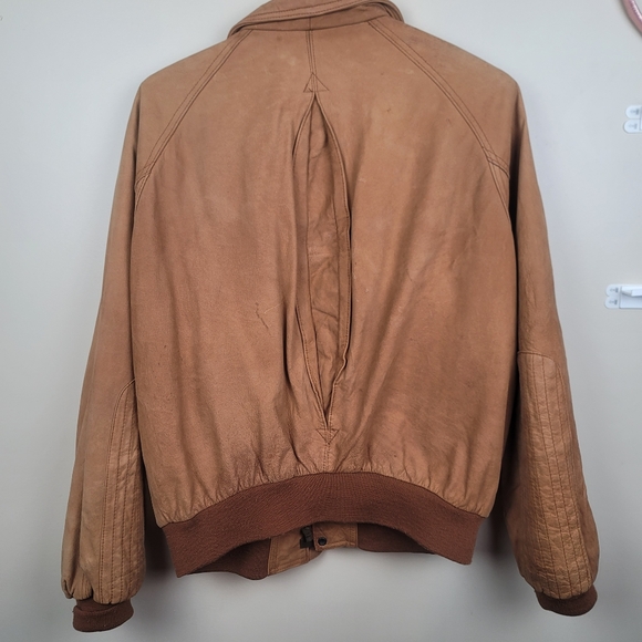 Vintage Marlboro Tan Leather Jacket size S - Picture 7 of 12
